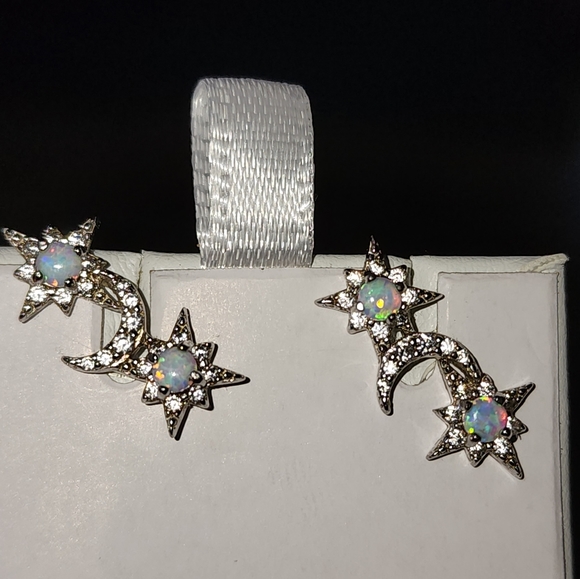 Jewelry - Natural Opal silver earrings